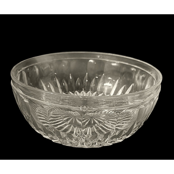 Vintage Modern Cut Glass Bowl 8 3/4" x 3 3/4" Heavy - Picture 4 of 8